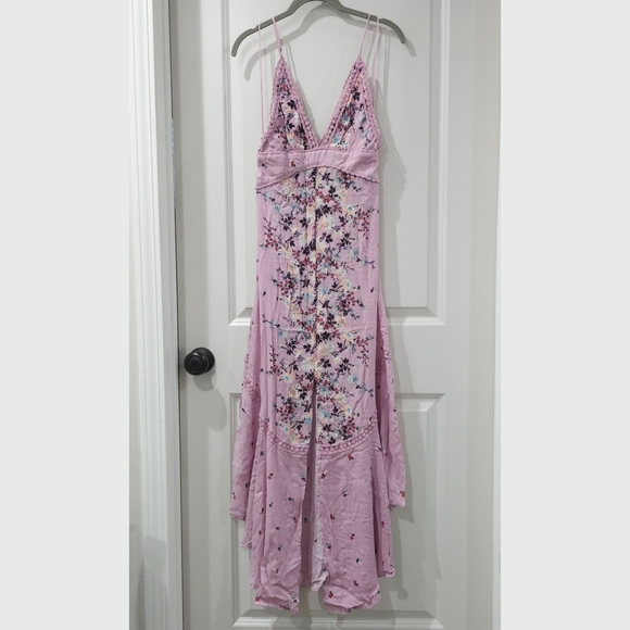 INTIMATELY FREE PEOPLE Purple Floral Maxi Slip Sundress with Plunge Neckline - Picture 2 of 16